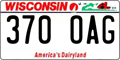 WI license plate 370OAG