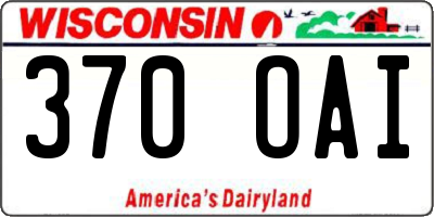 WI license plate 370OAI