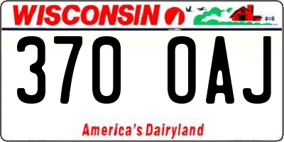 WI license plate 370OAJ