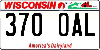WI license plate 370OAL