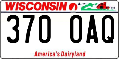 WI license plate 370OAQ