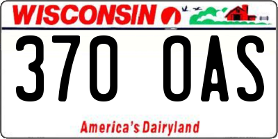 WI license plate 370OAS
