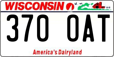 WI license plate 370OAT