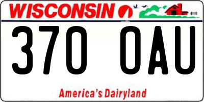 WI license plate 370OAU