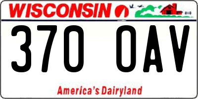 WI license plate 370OAV