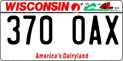 WI license plate 370OAX