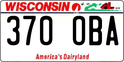 WI license plate 370OBA