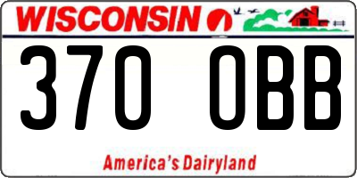 WI license plate 370OBB