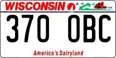 WI license plate 370OBC