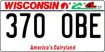 WI license plate 370OBE