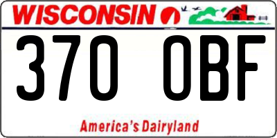 WI license plate 370OBF