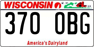 WI license plate 370OBG