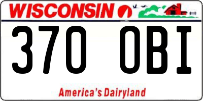 WI license plate 370OBI