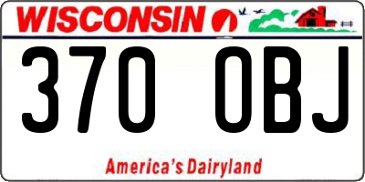WI license plate 370OBJ