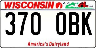 WI license plate 370OBK