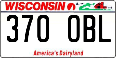 WI license plate 370OBL