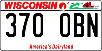 WI license plate 370OBN