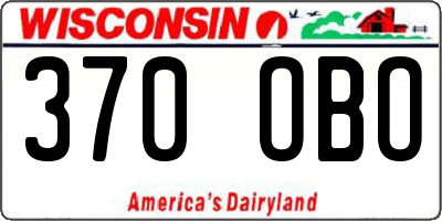 WI license plate 370OBO