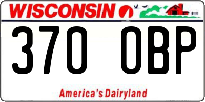 WI license plate 370OBP