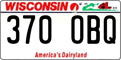 WI license plate 370OBQ
