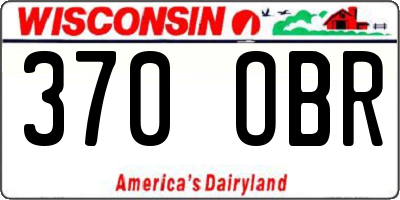 WI license plate 370OBR