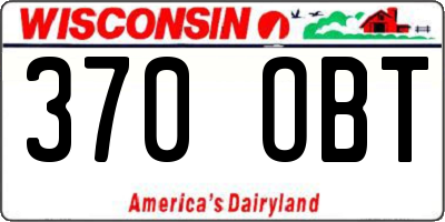 WI license plate 370OBT