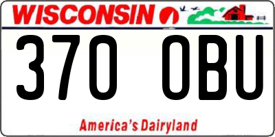 WI license plate 370OBU