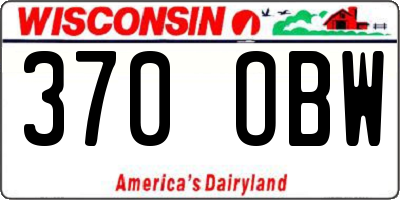 WI license plate 370OBW