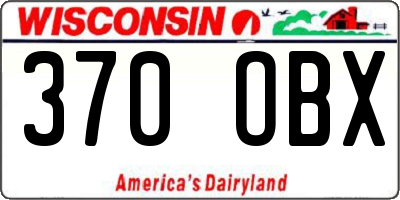 WI license plate 370OBX
