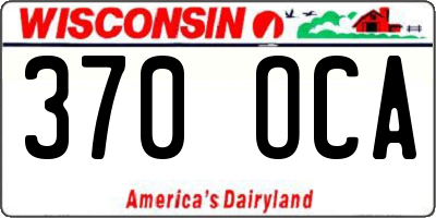 WI license plate 370OCA