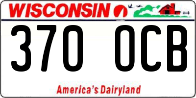 WI license plate 370OCB