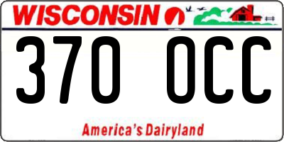WI license plate 370OCC