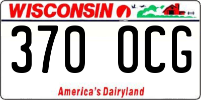 WI license plate 370OCG
