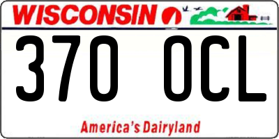 WI license plate 370OCL