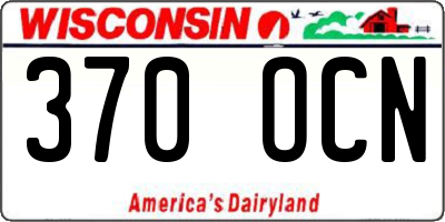 WI license plate 370OCN