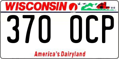 WI license plate 370OCP