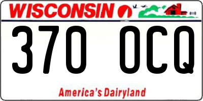 WI license plate 370OCQ