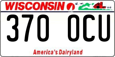 WI license plate 370OCU