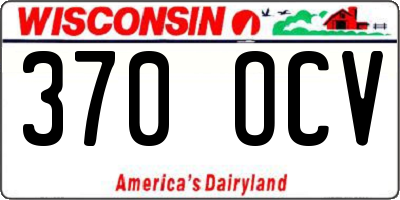 WI license plate 370OCV