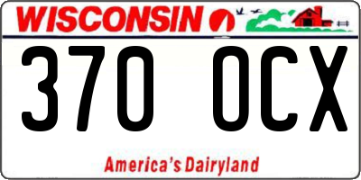 WI license plate 370OCX