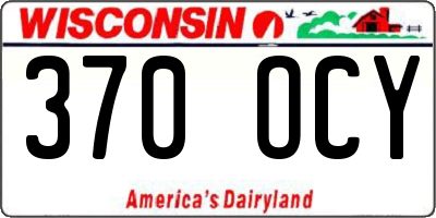 WI license plate 370OCY