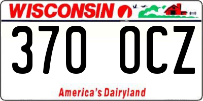 WI license plate 370OCZ