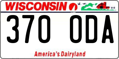 WI license plate 370ODA