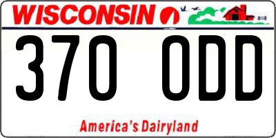 WI license plate 370ODD