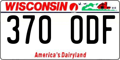 WI license plate 370ODF