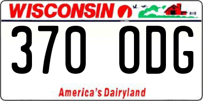 WI license plate 370ODG