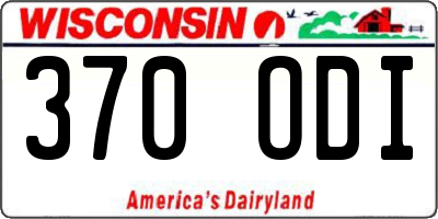 WI license plate 370ODI