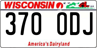 WI license plate 370ODJ