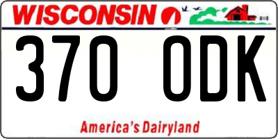 WI license plate 370ODK