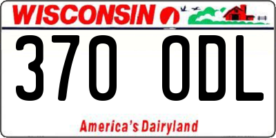 WI license plate 370ODL